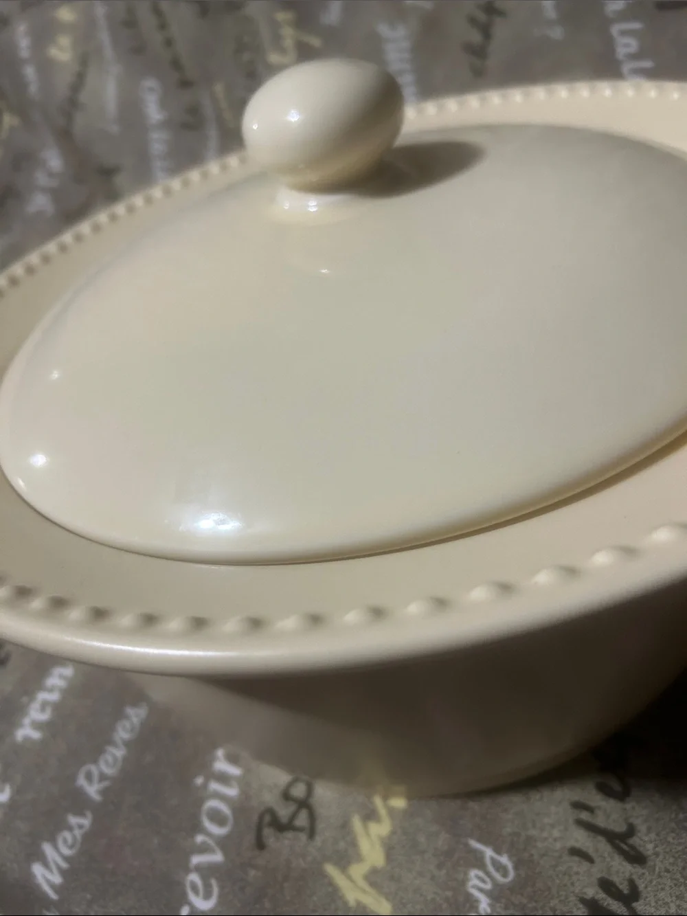Dansk “Rondure” Cream Ceramic Covered Casserole Dish